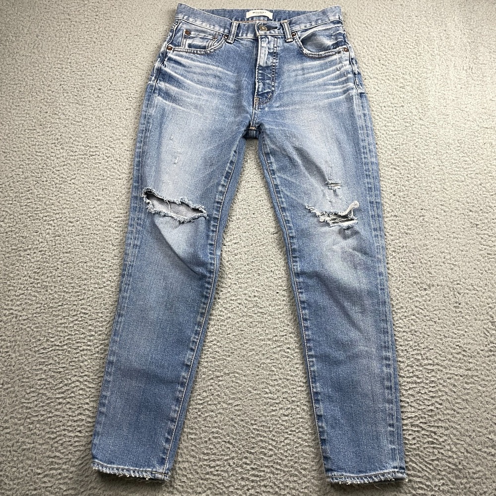 Moussy Vintage Jeans Womens 26x26 Blue Distressed Tapered Slim Japan Made